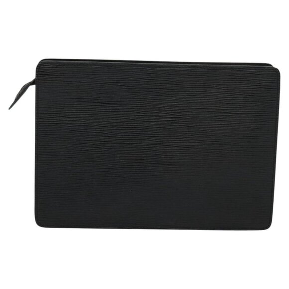LOUIS VUITTON Epi Pochette Homme Clutch Bag Black Noir M52522 LV Auth - Picture 1 of 12